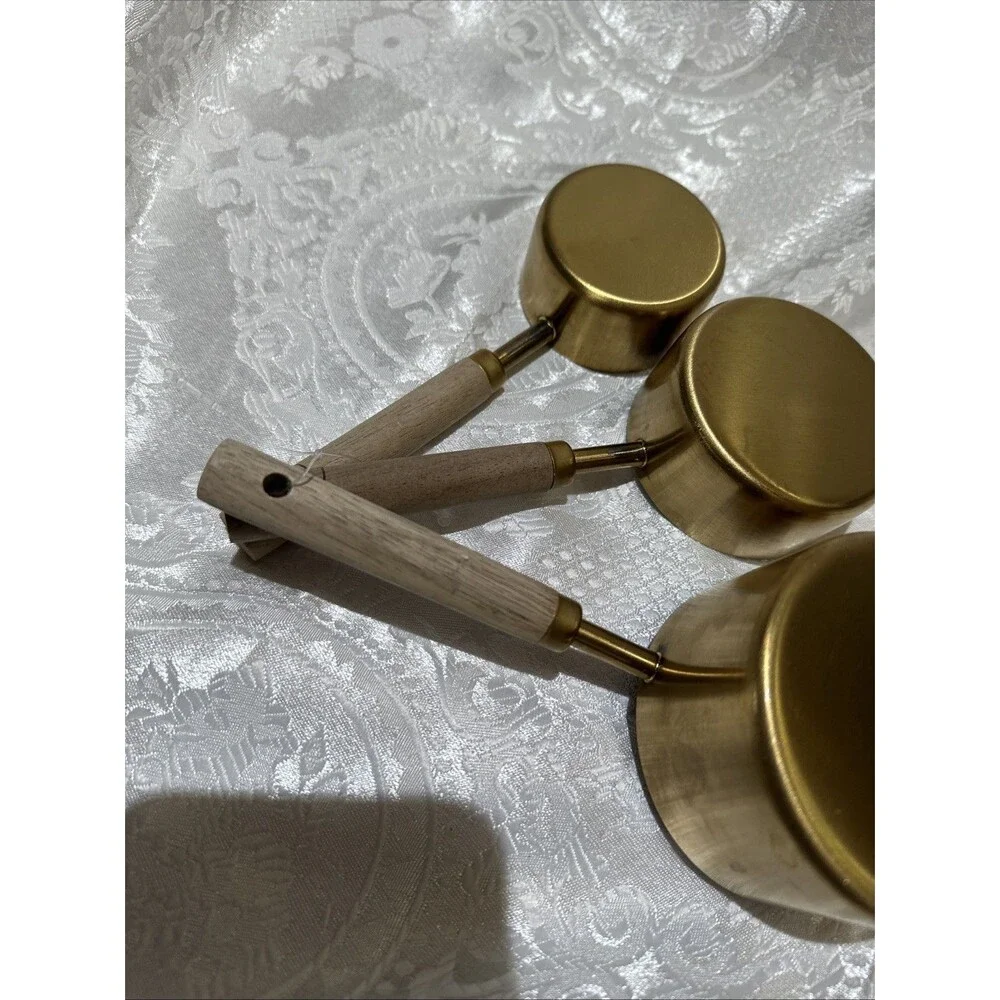 Stainless Steel Measuring Cups Spoons Gold Tone